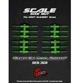 DS Racing Bullet Scale Nut for Drift Element Wheel (24pcs) / Green Anodized