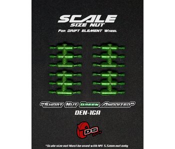 DS Racing Short Scale Nut for DE Wheel (24) / Green Anodized