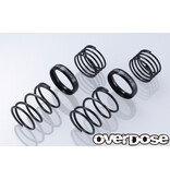 Overdose High Performance Twin Spring 1.2-2045 φ1.2, 4.5 coil, 20mm with Helper Spring / Color: Black (2pcs)