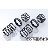 Overdose High Performance Twin Spring 1.2-2055 φ1.2, 5.5 coil, 20mm with Helper Spring / Color: Black (2pcs)