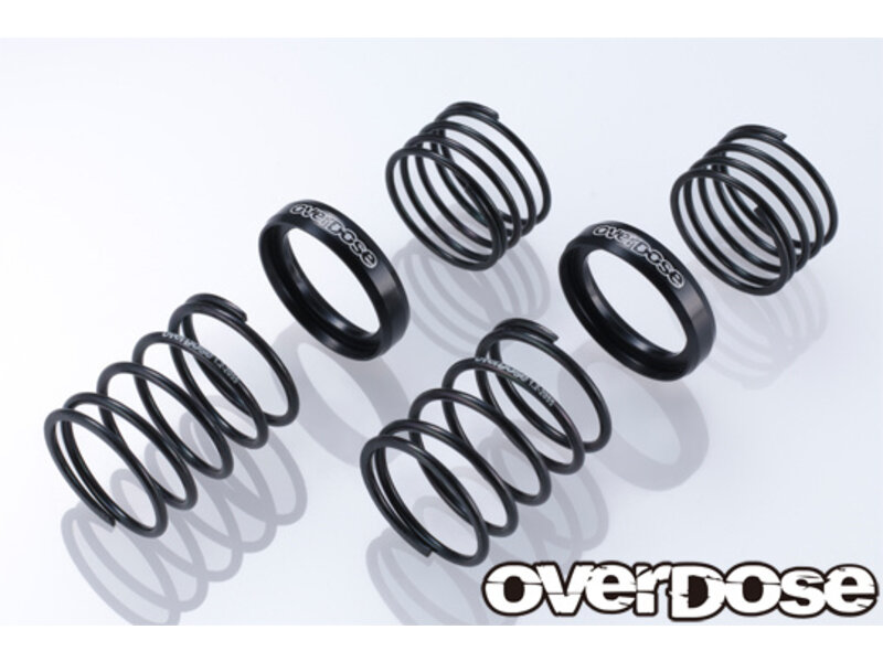 Overdose High Performance Twin Spring 1.2-2055 φ1.2, 5.5 coil, 20mm with Helper Spring / Color: Black (2pcs)