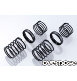 Overdose High Performance Twin Spring 1.2-2065 φ1.2, 6.5 coil, 20mm with Helper Spring / Color: Black (2pcs)