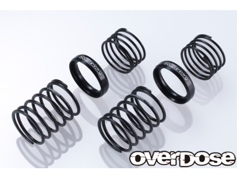 Overdose High Performance Twin Spring 1.2-2065 φ1.2, 6.5 coil, 20mm with Helper Spring / Color: Black (2pcs)