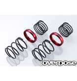 Overdose High Performance Twin Spring 1.2-2045 φ1.2, 4.5 coil, 20mm with Helper Spring / Color: Red (2pcs)