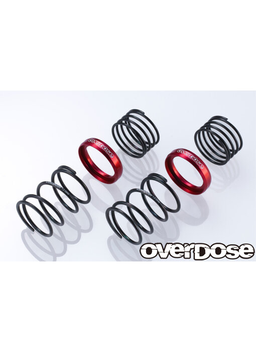 Overdose High Performance Twin Spring 1.2-2045 φ1.2, 4.5 coil, 20mm with Helper Spring / Red (2)