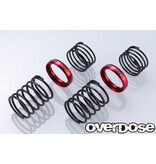 Overdose High Performance Twin Spring 1.2-2065 φ1.2, 6.5 coil, 20mm with Helper Spring / Color: Red (2pcs)
