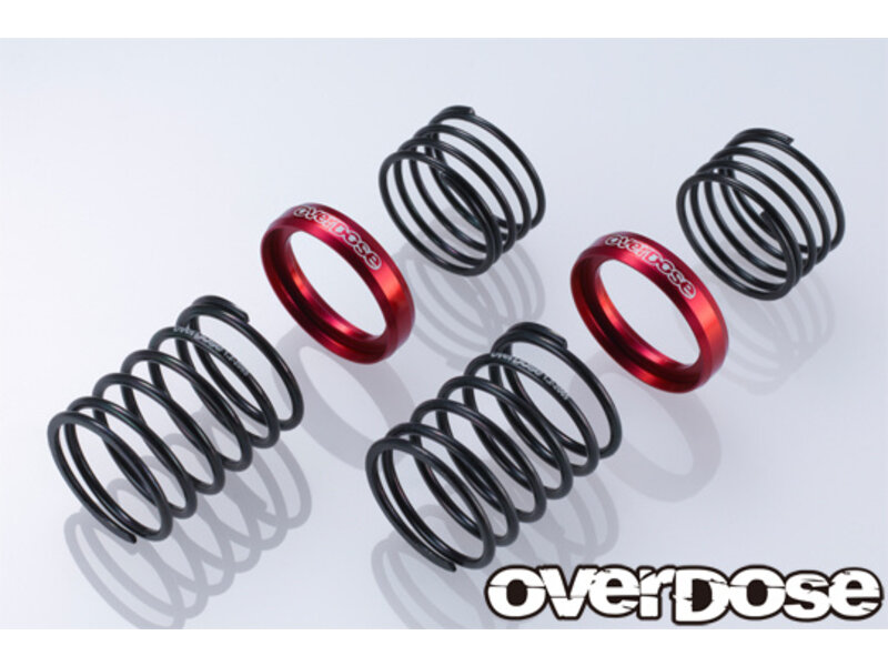 Overdose High Performance Twin Spring 1.2-2065 φ1.2, 6.5 coil, 20mm with Helper Spring / Color: Red (2pcs)