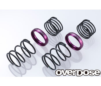 Overdose High Performance Twin Spring 1.2-2045 φ1.2, 4.5 coil, 20mm with Helper Spring / Purple (2)