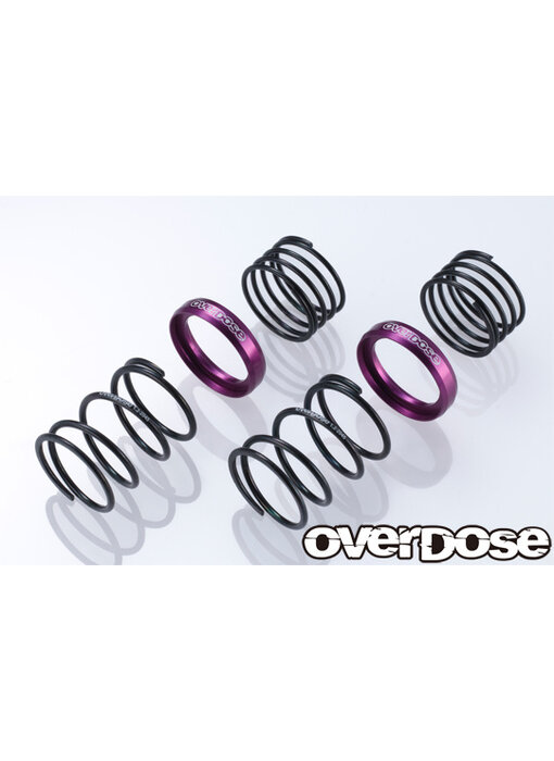 Overdose High Performance Twin Spring 1.2-2045 φ1.2, 4.5 coil, 20mm with Helper Spring / Purple (2)