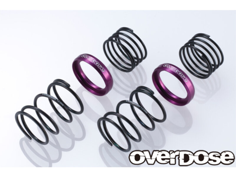 Overdose High Performance Twin Spring 1.2-2045 φ1.2, 4.5 coil, 20mm with Helper Spring / Color: Purple (2pcs)