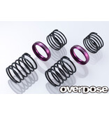 Overdose High Performance Twin Spring 1.2-2065 φ1.2, 6.5 coil, 20mm with Helper Spring / Color: Purple (2pcs)