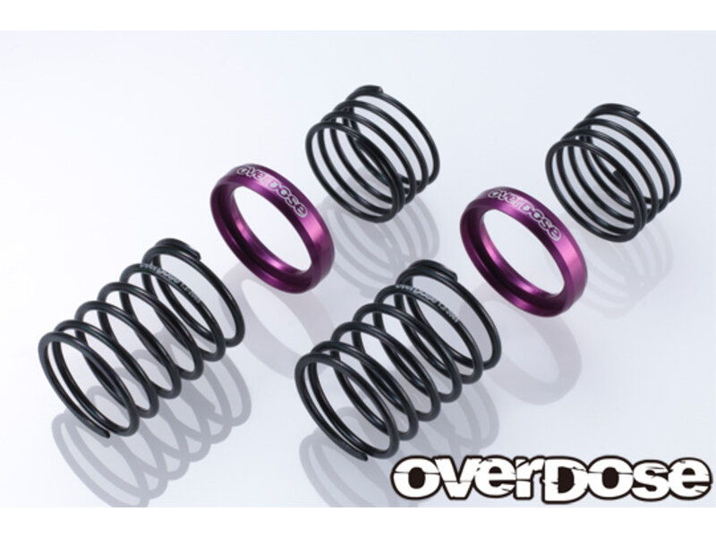 Overdose High Performance Twin Spring 1.2-2065 φ1.2, 6.5 coil, 20mm with Helper Spring / Color: Purple (2pcs)