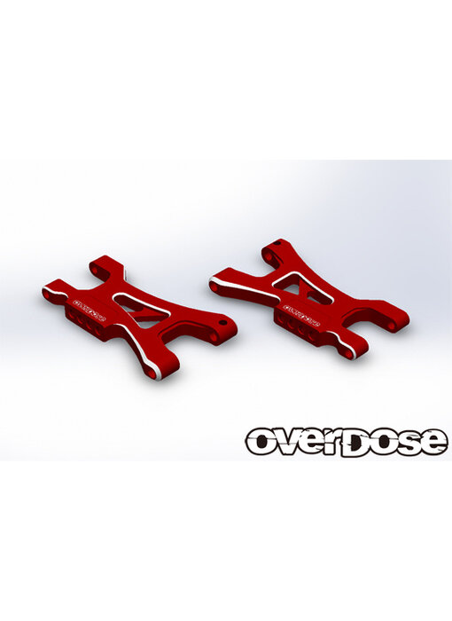 Overdose ES Alum. Rear Suspension Arm Type-2 for OD / Red