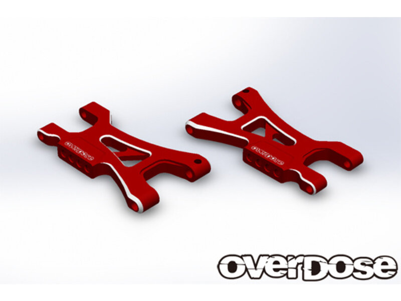 Overdose Adj. Alum. Front Suspension Arm Type-2 - Red Overdose Adj. Alum. Front Suspension Arm Type-2 - Red