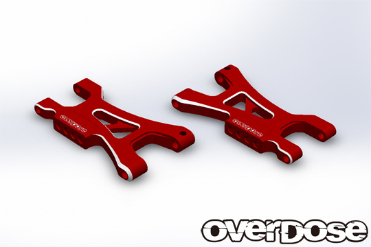 Overdose ES Alum. Rear Suspension Arm Type-2 - Red Overdose ES Alum. Rear Suspension Arm Type-2 - Red