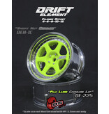 DS Racing Drift Element 6 Spoke Wheel Adj. Offset (2pcs) / Flu Lime Face / Chrome Lip