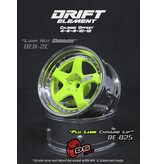 DS Racing Drift Element 5 Spoke Wheel Adj. Offset (2pcs) / Flu Lime Face / Chrome Lip