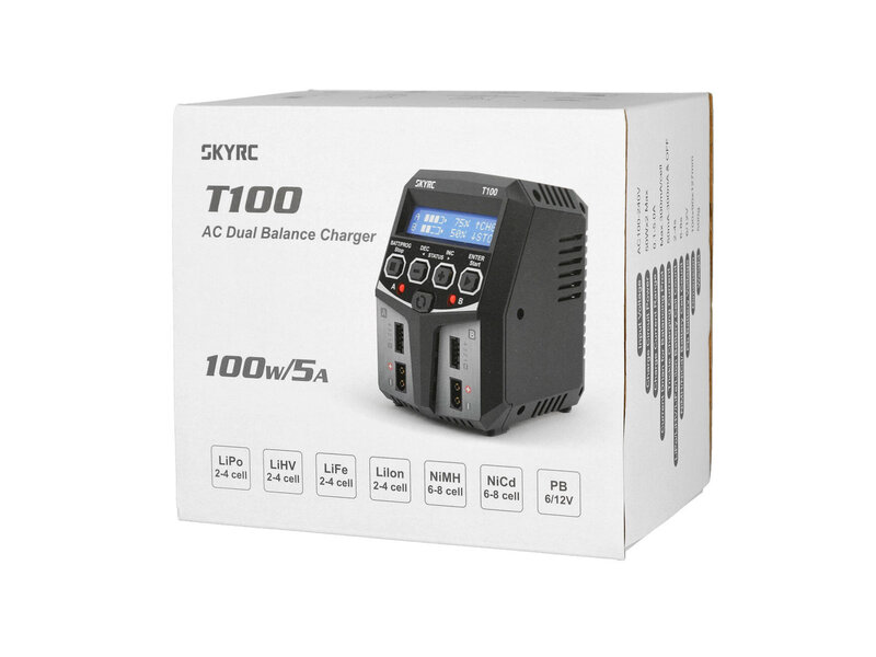 SkyRC T100 DUO LiPo Charger 2-4s 5A 2x50W AC