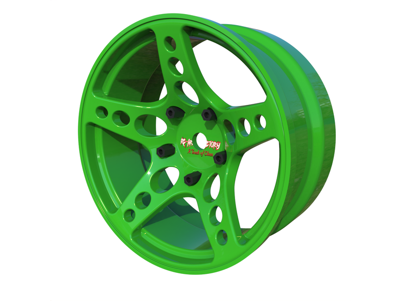 Rc Arlos Competition HGK Rims (2pcs) / Color: Green / Offset: 6mm