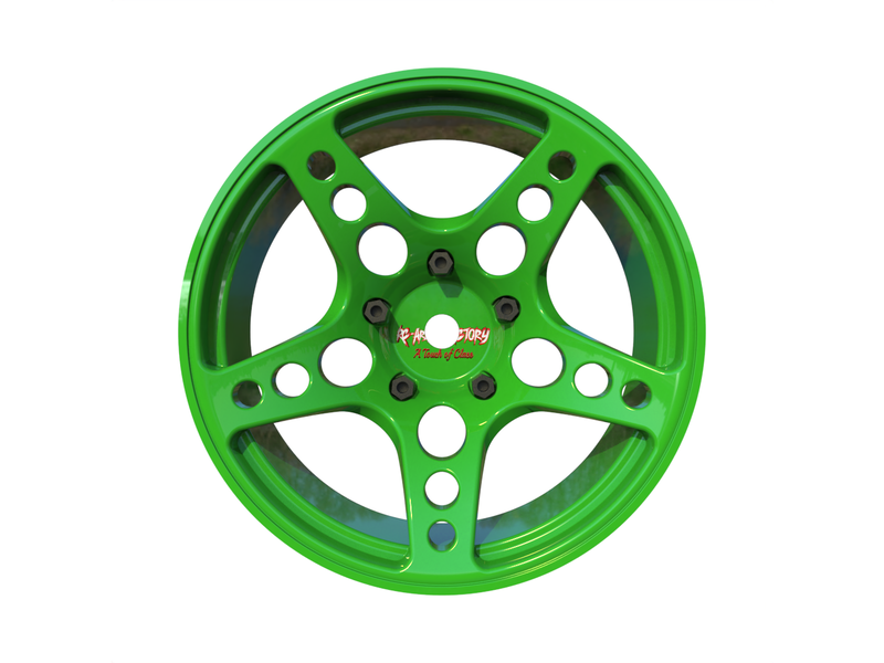 Rc Arlos Competition HGK Rims (2pcs) / Color: Green / Offset: 8mm