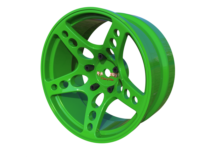 Rc Arlos Competition HGK Rims (2pcs) / Color: Green / Offset: 8mm
