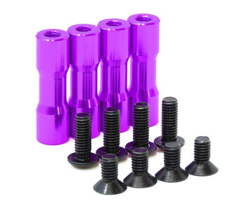 WRAP-UP Next Round Shape Aluminum Post Set 20mm for RDX Side Deck / Purple (4pcs)