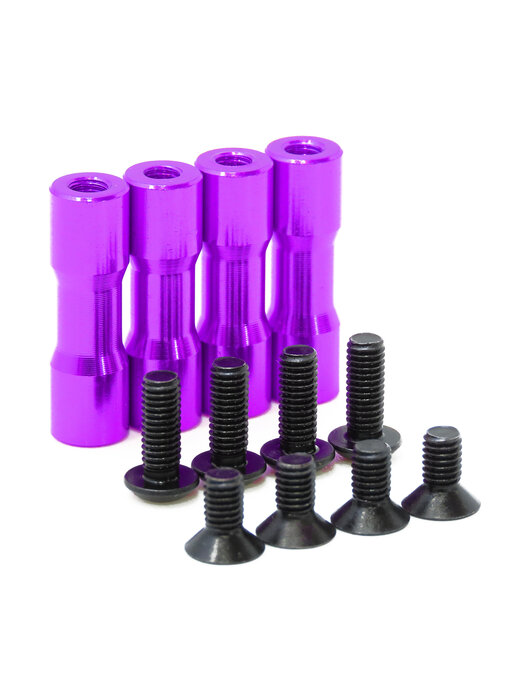 WRAP-UP Next Round Shape Aluminum Post Set 20mm for RDX Side Deck / Purple (4pcs)