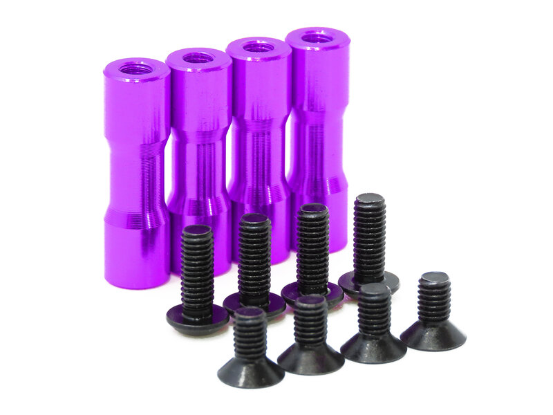 WRAP-UP Next 0697-FD - Round Shape Aluminum Post Set 20mm for RDX Side Deck / Purple (4pcs)