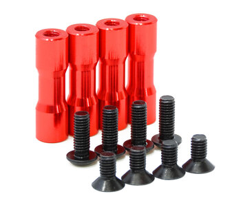 WRAP-UP Next Round Shape Aluminum Post Set 20mm for RDX Side Deck / Red (4pcs)