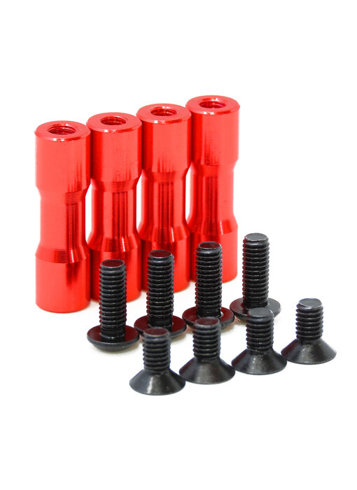 WRAP-UP Next Round Shape Aluminum Post Set 20mm for RDX Side Deck / Red (4pcs)