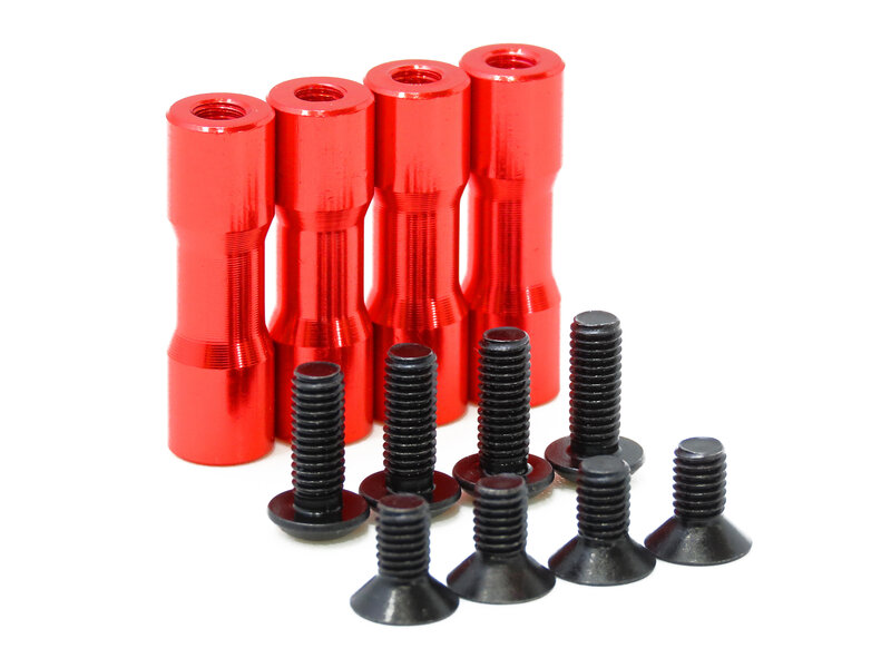 WRAP-UP Next 0696-FD - Round Shape Aluminum Post Set 20mm for RDX Side Deck / Red (4pcs)