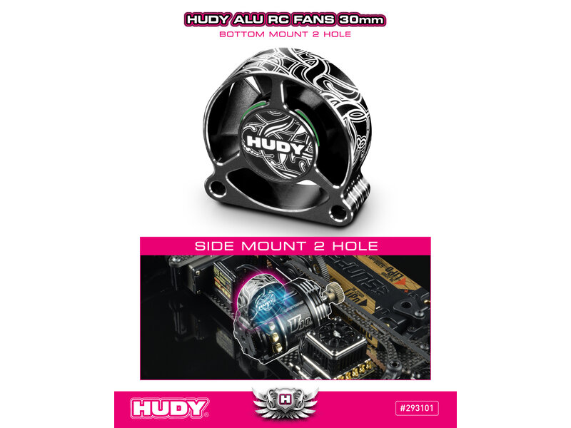 Hudy H293101 - Aluminium RC Fan 30mm - Side Mount 2 Hole