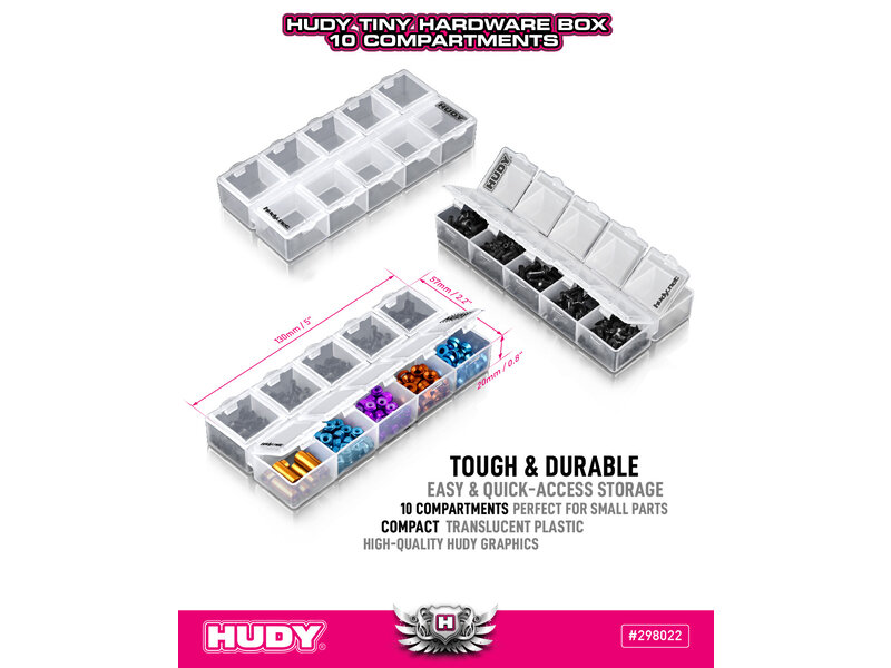 Hudy H298022 - Tiny Hardware Box - 10-Compartments