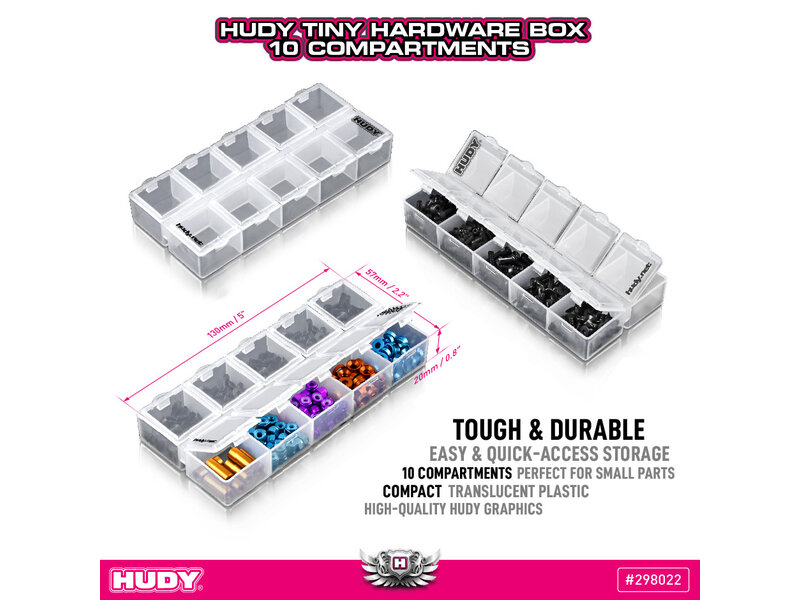 Hudy H298022 - Tiny Hardware Box - 10-Compartments