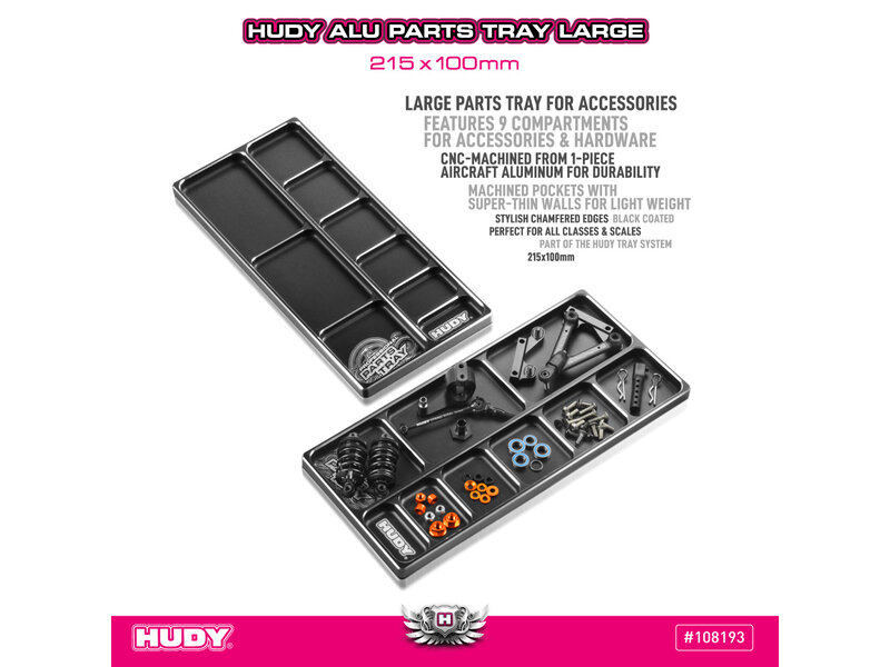 Hudy H108193 - Aluminium Parts Tray Large 215x100mm