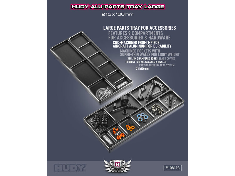 Hudy H108193 - Aluminium Parts Tray Large 215x100mm