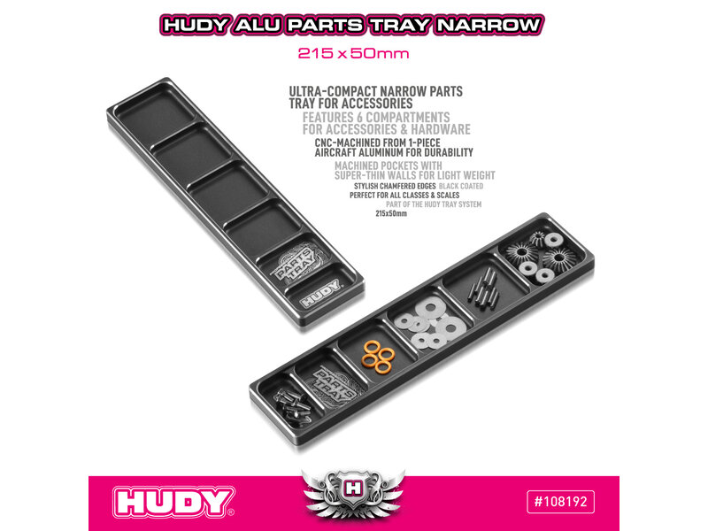 Hudy H108192 - Aluminium Parts Tray Narrow 215x50mm