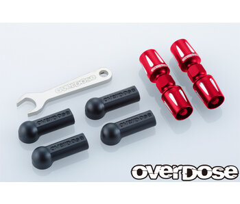 Overdose Alum. Pushrod Turnbuckle for GALM / Red