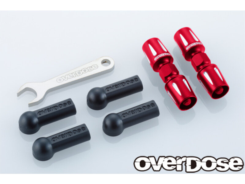 Overdose Aluminum Pushrod Turnbuckle for GALM / Color: Red