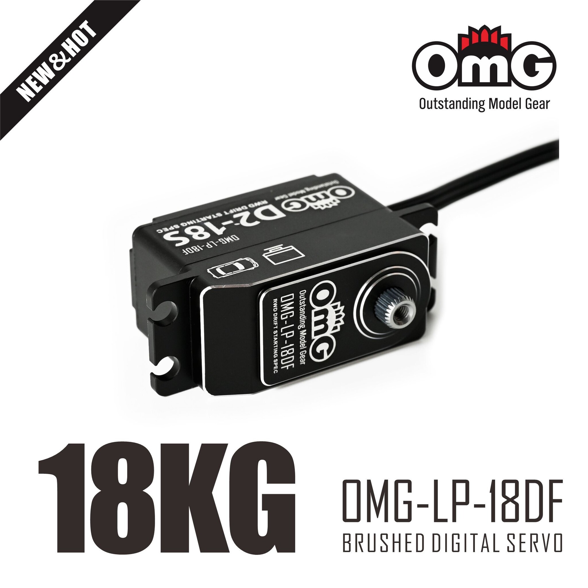 OMG D2-15S Low Profile Digital Servo - Black OMG D2-15S Low Profile Digital Servo - Black