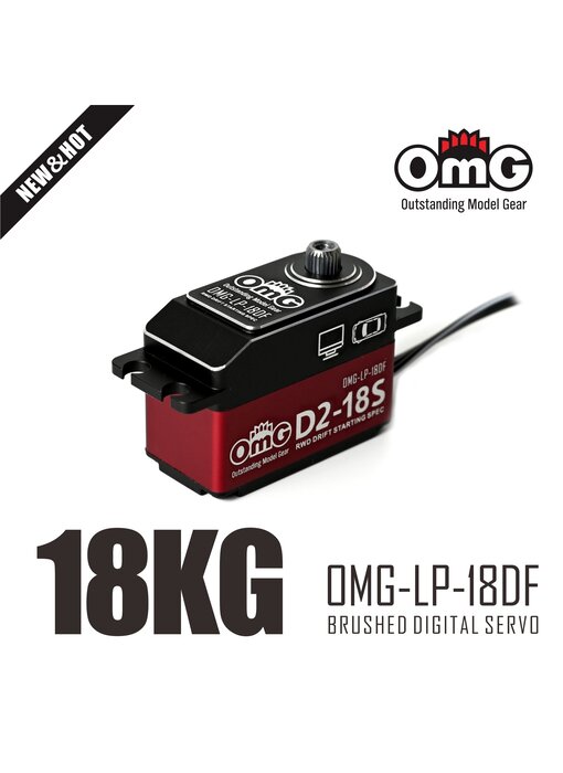 RC OMG RWD Full Metal Brushed IRC Digital Low Profile Servo / Red