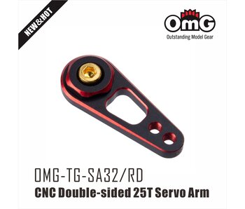 RC OMG Double-sided Servo Arm 25T / Red