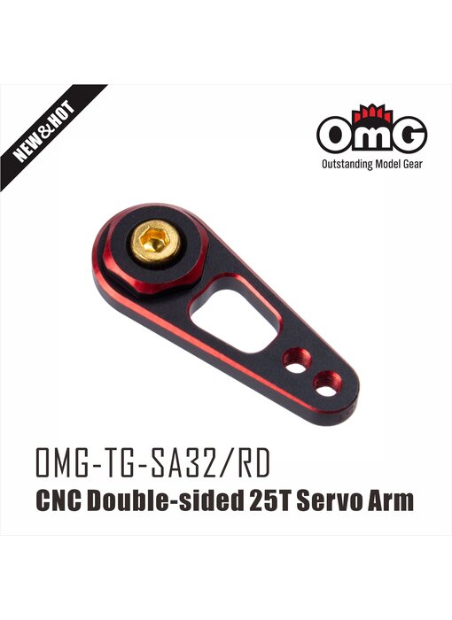 RC OMG Double-sided Servo Arm 25T / Red