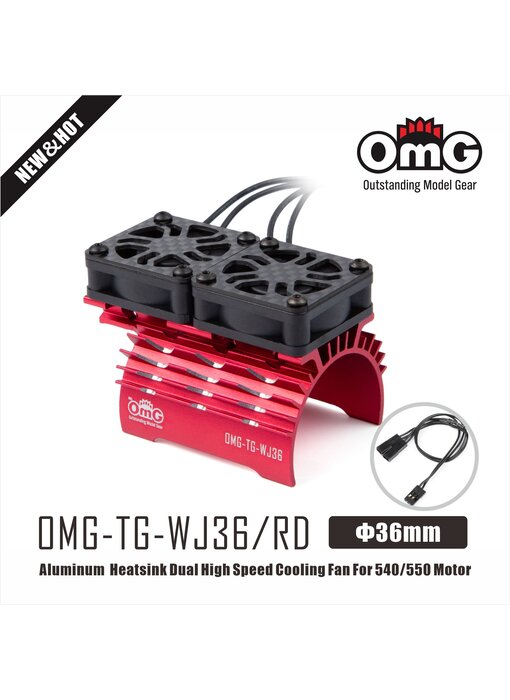 RC OMG Motor Heatsink with Dual Cooling Fan / Red