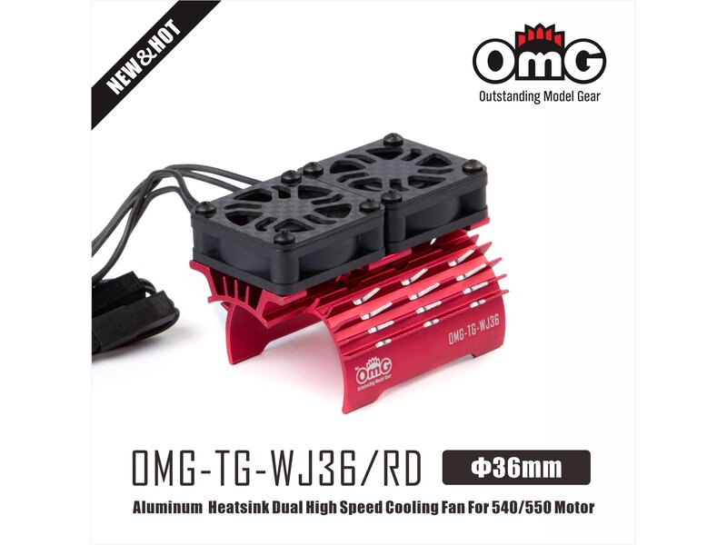 RC OMG Motor Heatsink with Dual Cooling Fan for 540/550 Motor (Φ36mm) / Red