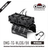 RC OMG Motor Heatsink with Dual Cooling Fan for 540/550 Motor (Φ36mm) / Black