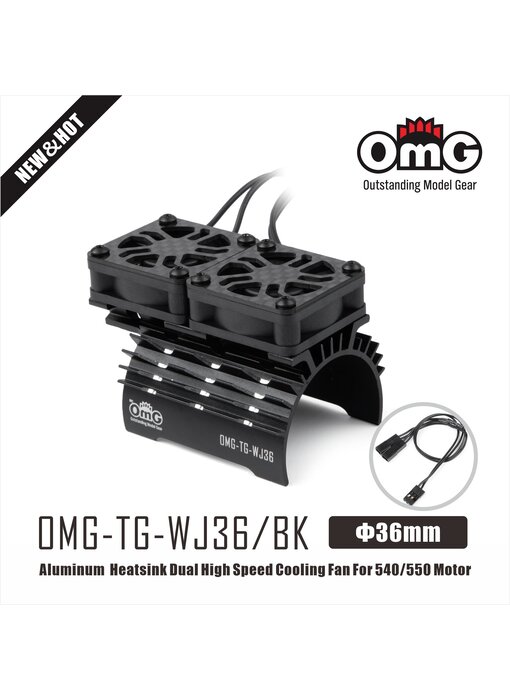 RC OMG Motor Heatsink with Dual Cooling Fan / Black