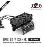 RC OMG Motor Heatsink with Dual Cooling Fan for 540/550 Motor (Φ36mm) / Black