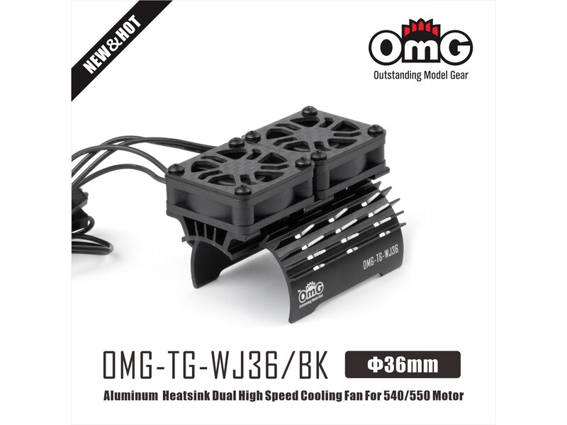 RC OMG Motor Heatsink with Dual Cooling Fan for 540/550 Motor (Φ36mm) / Black