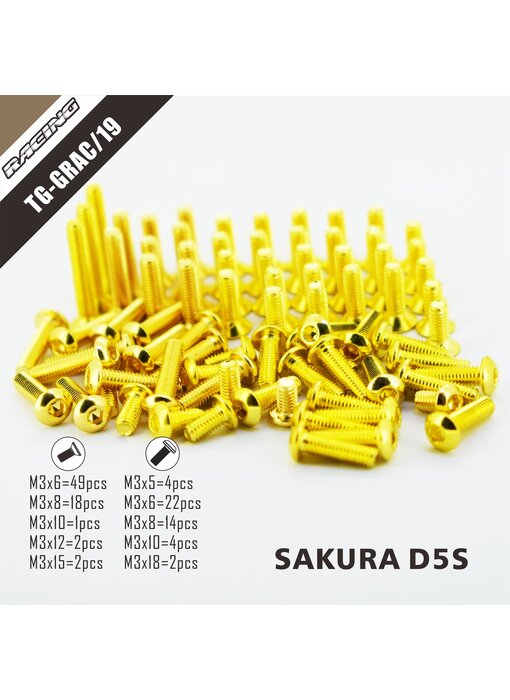 RC OMG Golden Screw Kit for SAKURA D5S